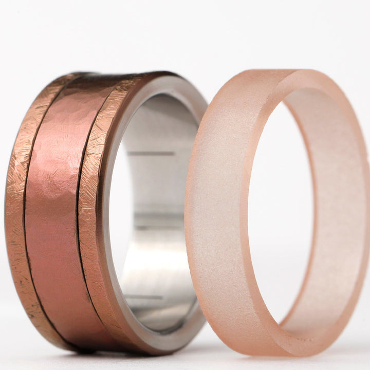 Ring-Set Pailletten Rosé