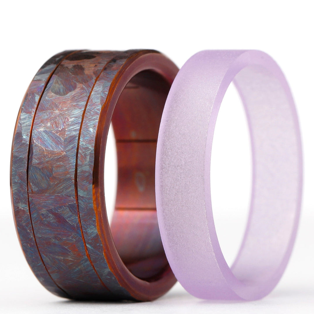 Ring-Set Pailletten Violett