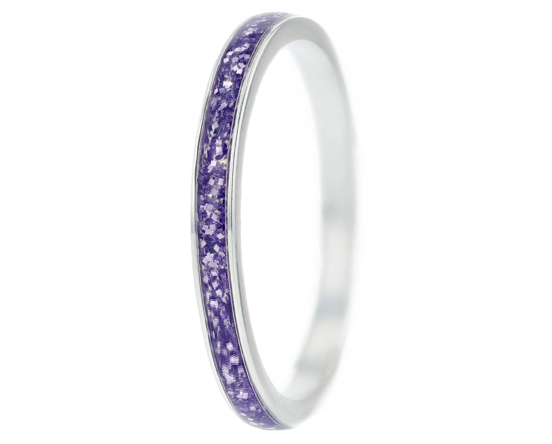 Purple glow  💜💜  Medium addon in 925 silver with a purple enamel coating - Glitter