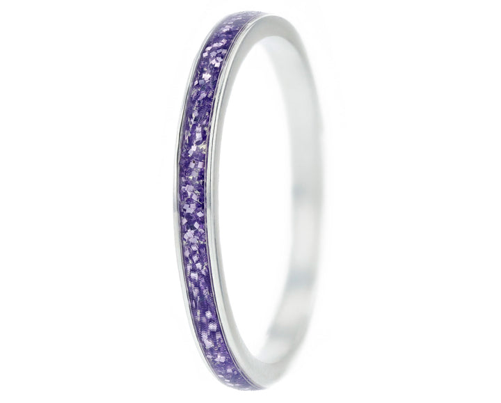 Purple glow  💜💜  Medium addon in 925 silver with a purple enamel coating - Glitter