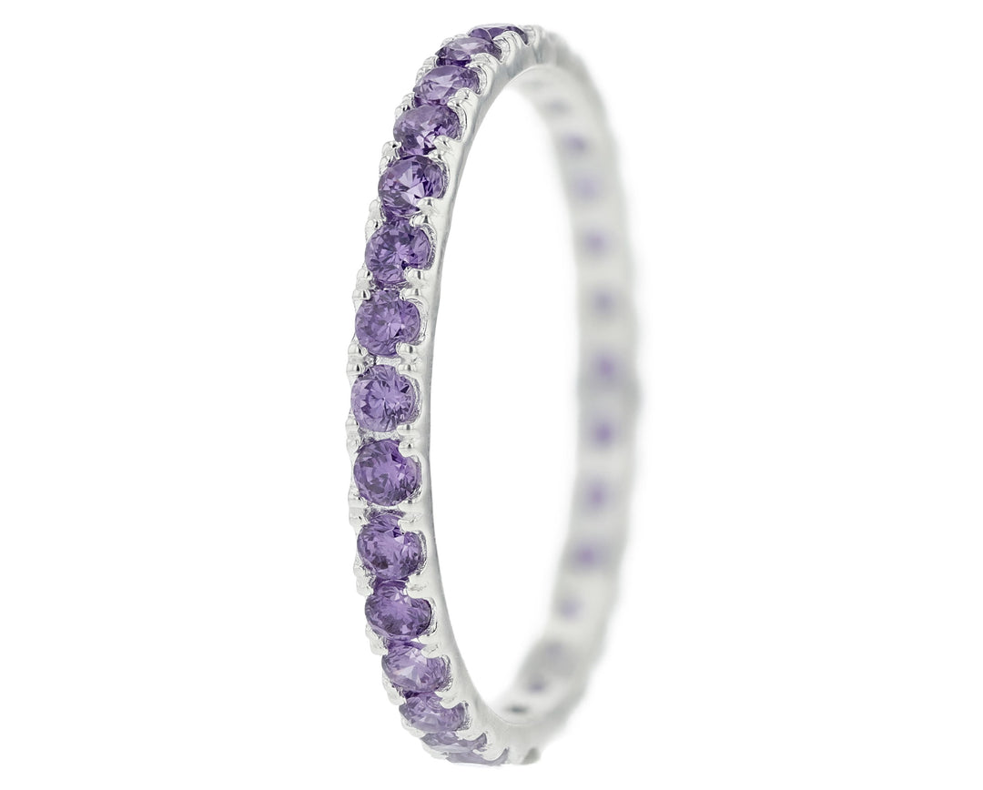 🧏🏻‍♀️ Anneau (addon medium) "SorAura" en argent 925 serti de zircons violet 💜