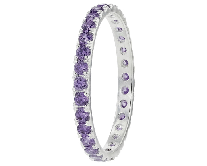 🧏🏻‍♀️ Anneau (addon medium) "SorAura" en argent 925 serti de zircons violet 💜