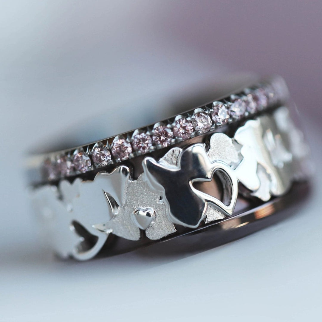 3D Hearts abstract silver inner ring (addon) from Mood Lovers