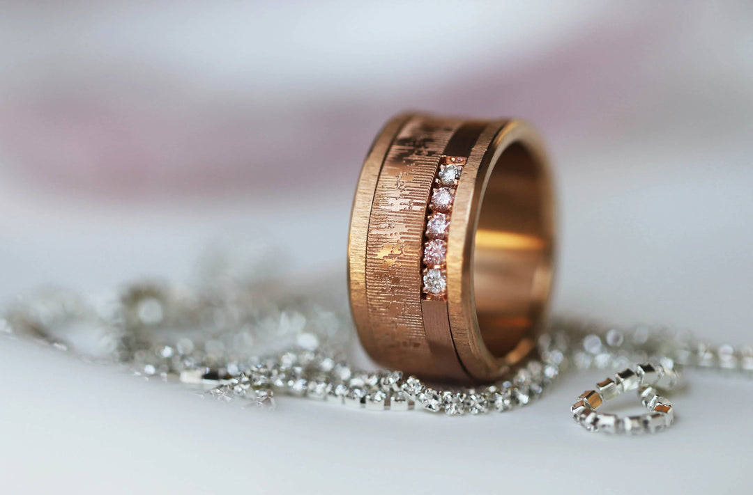 ✨Anneau (addon ou deux tiers) en acier rose gold 23. NOËL CÉLESTE pour bague mood interchangeable✨