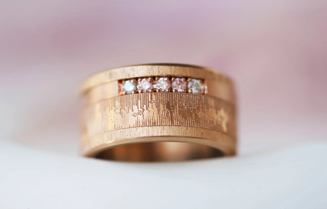 ✨Anneau (addon ou deux tiers) en acier rose gold 23. NOËL CÉLESTE pour bague mood interchangeable✨