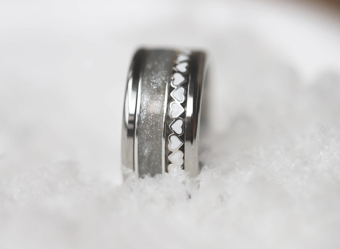 ❄️ Anneau (addon ou deux tiers) en argent avec émail 20. ESPRIT DES GLACES pour bague mood interchangeable ❄️