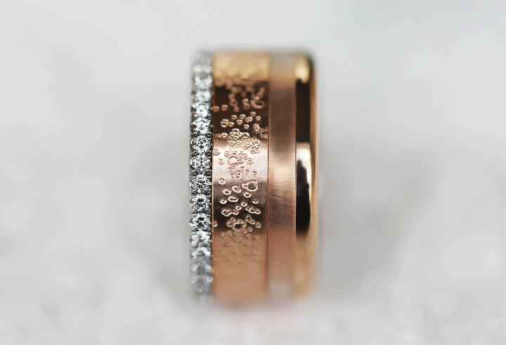 Anneau (addon ou addon deux tiers ) pour bague mood en acier rose gold, Étoile, collection Noël 2024