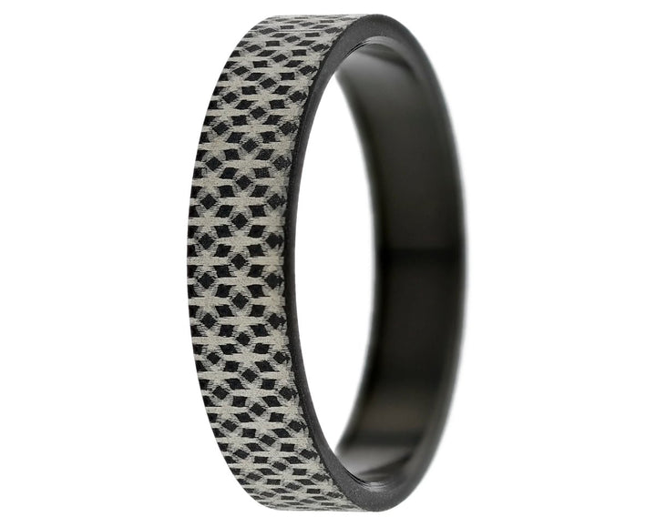 Anneau (addon ou deux tiers) en acier sablé noir PANTHER pour bague mood interchangeable