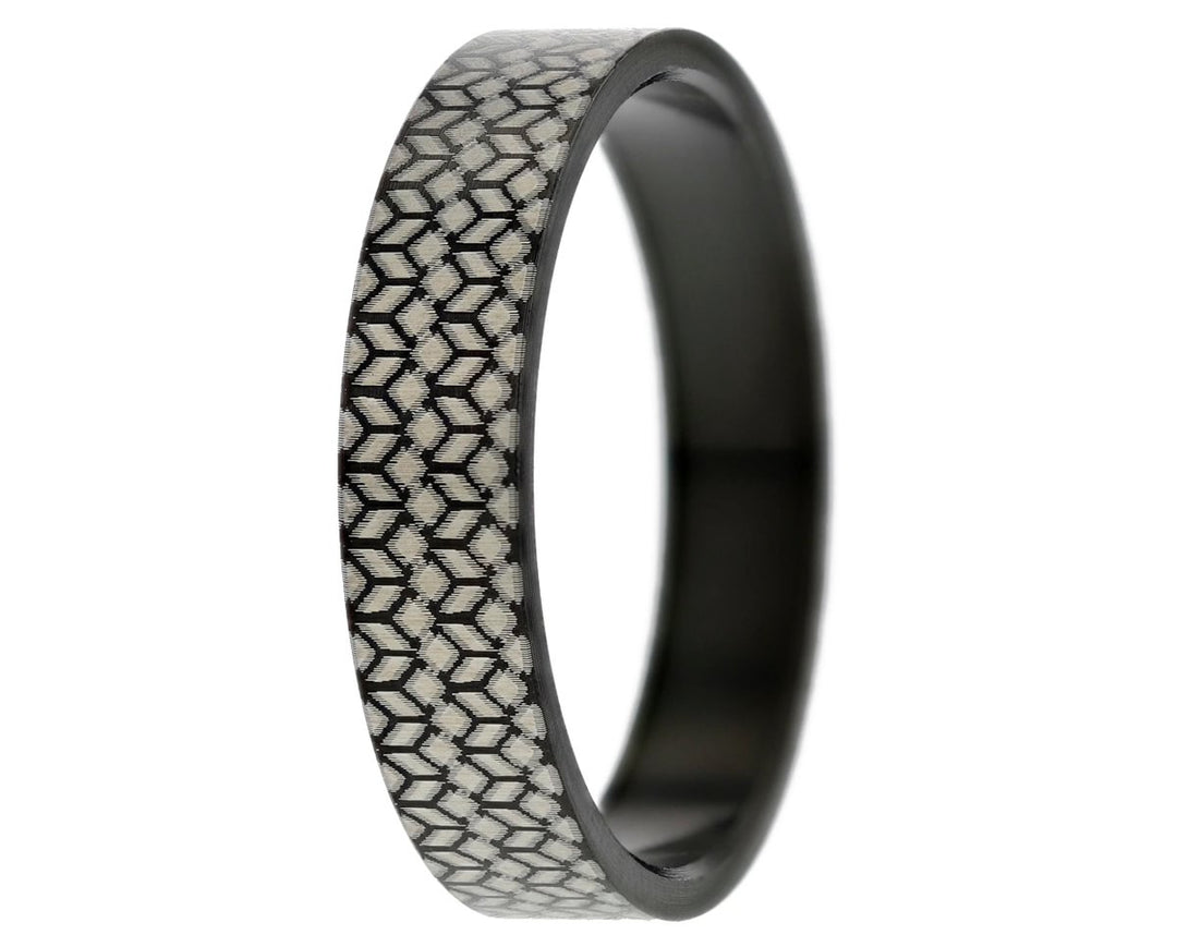 Anneau (addon ou deux tiers) en acier brillant noir ABYS pour bague mood interchangeable