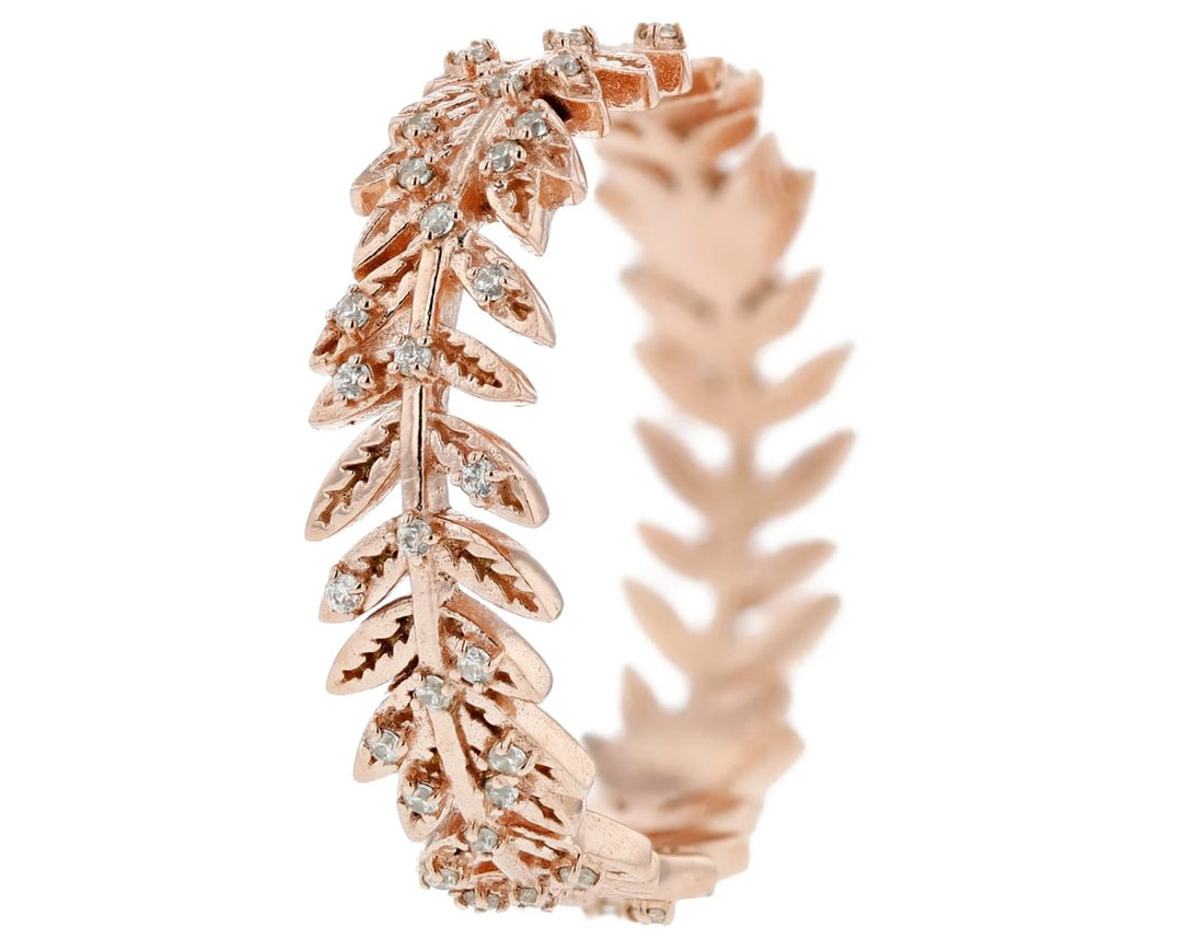 🍂 Addon in silver "3D Wreath of leaves" rose gold