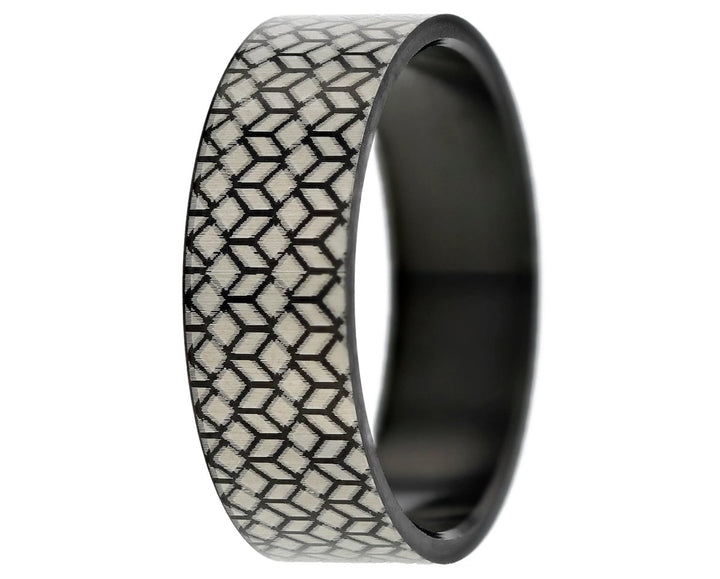 Anneau (addon ou deux tiers) en acier brillant noir ABYS pour bague mood interchangeable