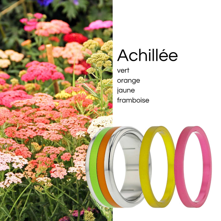 Ring-Set Sommerblumen + 4 Farben - Auswechselbarer mood Ring