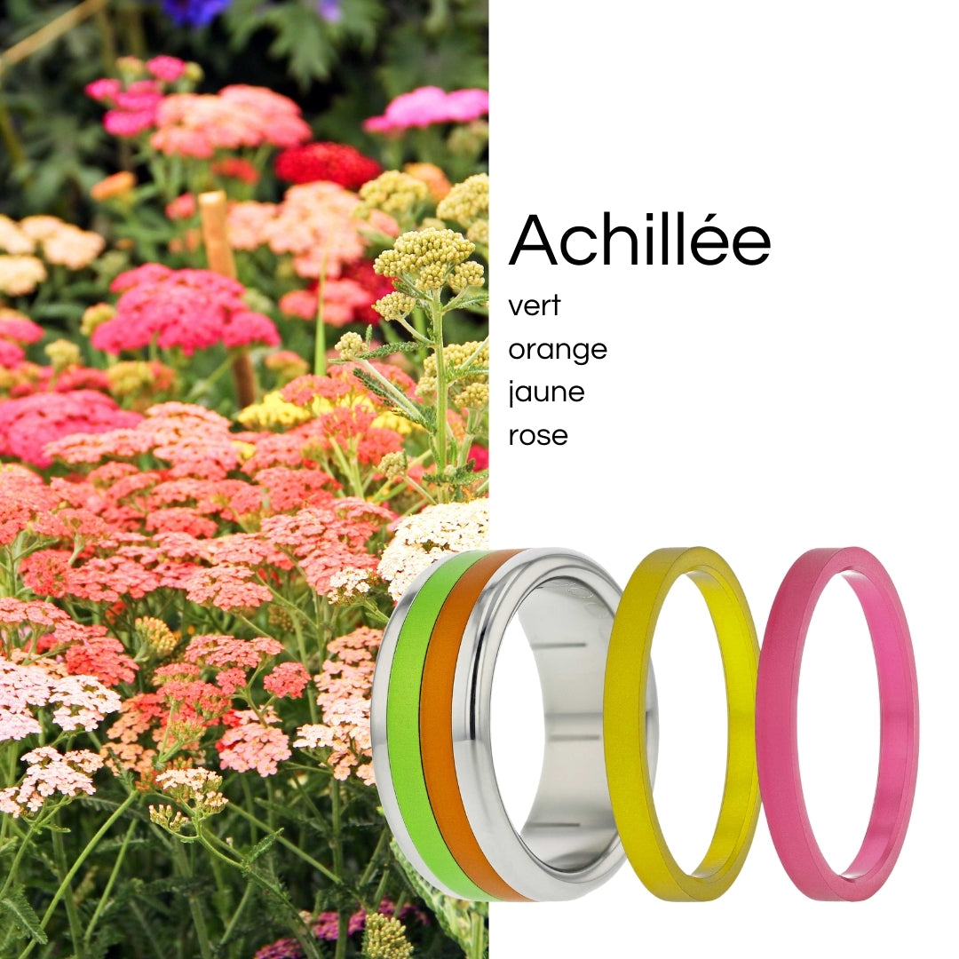 Coffret | Fleurs d'été - bague mood avec 4 anneaux interchangeables