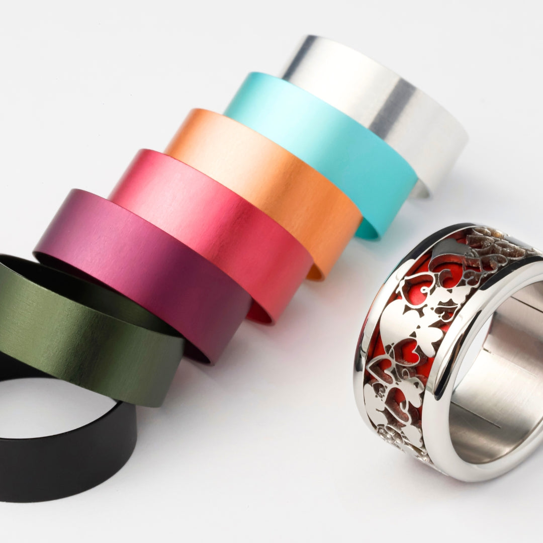 Pack de 4 inserts colorés pour bague mood, couleur à choix