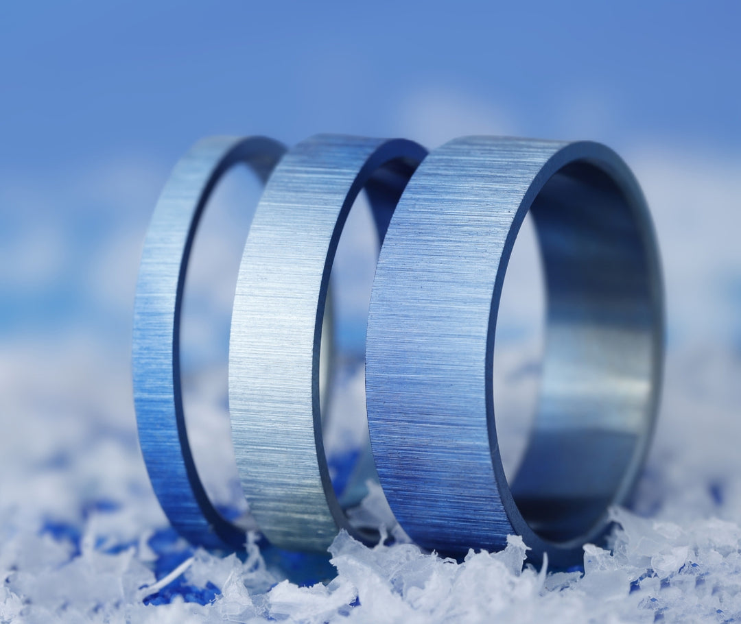 ❄️ MEDIUM (anneau) Bleu Boréal en titane pour bague mood interchangeable ❄️