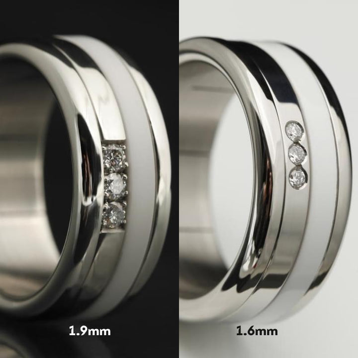 Eleganz & Diamant mood Ring - feine Innenringe mit 3 Diamanten und Farben nach Wahl - Schweizer Schmuck für Frauen und Männer