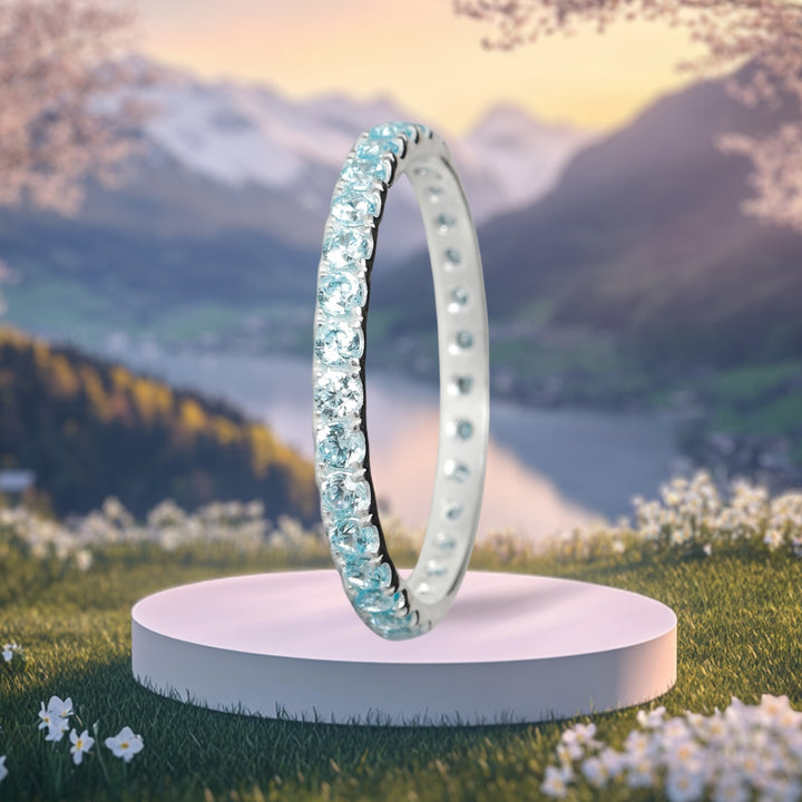 💍 Innenring (Medium Addon) "Himmlische Aura" aus 925 Silber mit blauen Zirkonia Steine besetzt