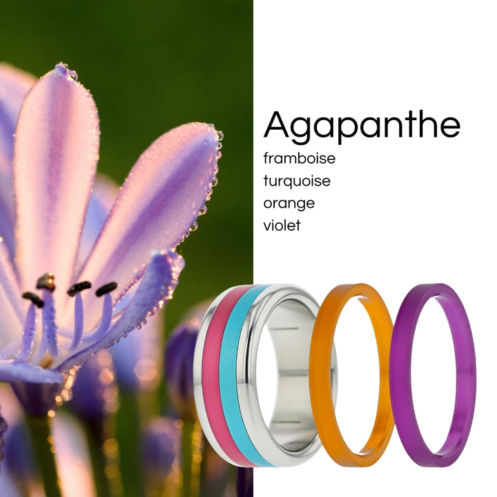 Ring-Set Sommerblumen + 4 Farben - Auswechselbarer mood Ring