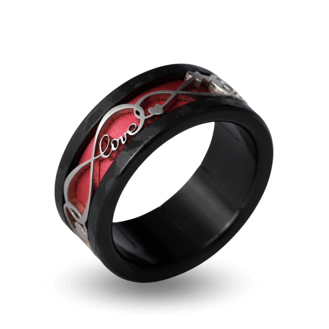 Ewige Liebe mood Ring - Schweizer Schmuck aus Edelstahl mit Farbe nach Wahl