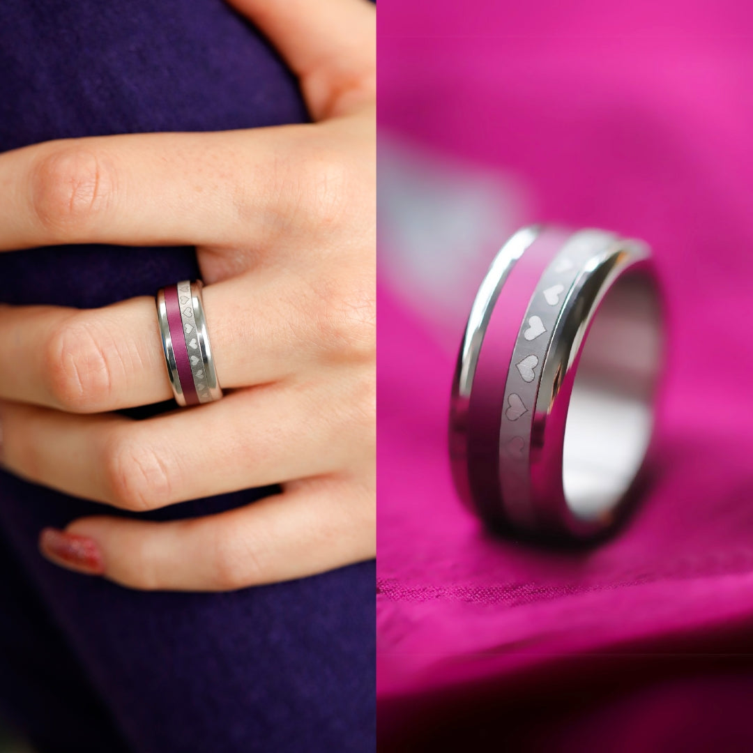 mood Ring Lovely Herzen mit auswechselbarer Farbe