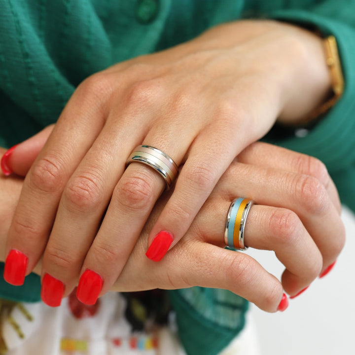 Bague mood complète - 4 couleurs interchangeables pour femme