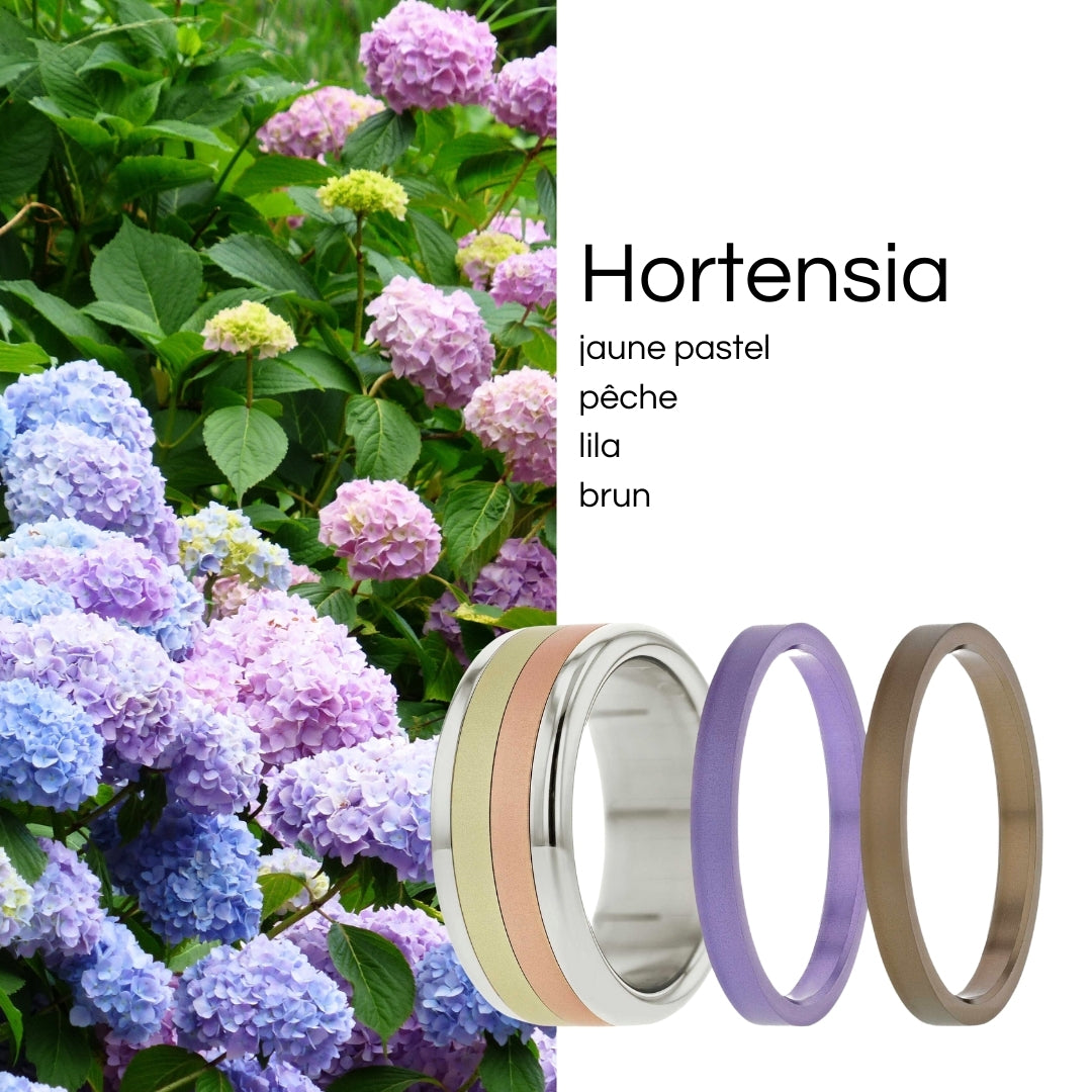 Ring-Set Sommerblumen + 4 Farben - Auswechselbarer mood Ring