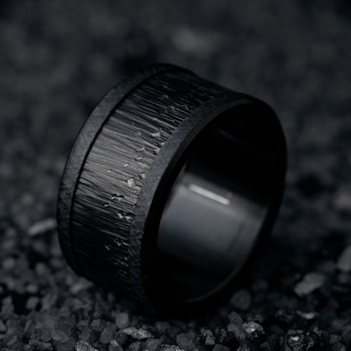 Bague mood interchangeable "Black Oak" en acier noir