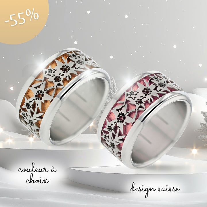 Bague complète Edelweiss - Bague mood interchangeable (femme / homme)