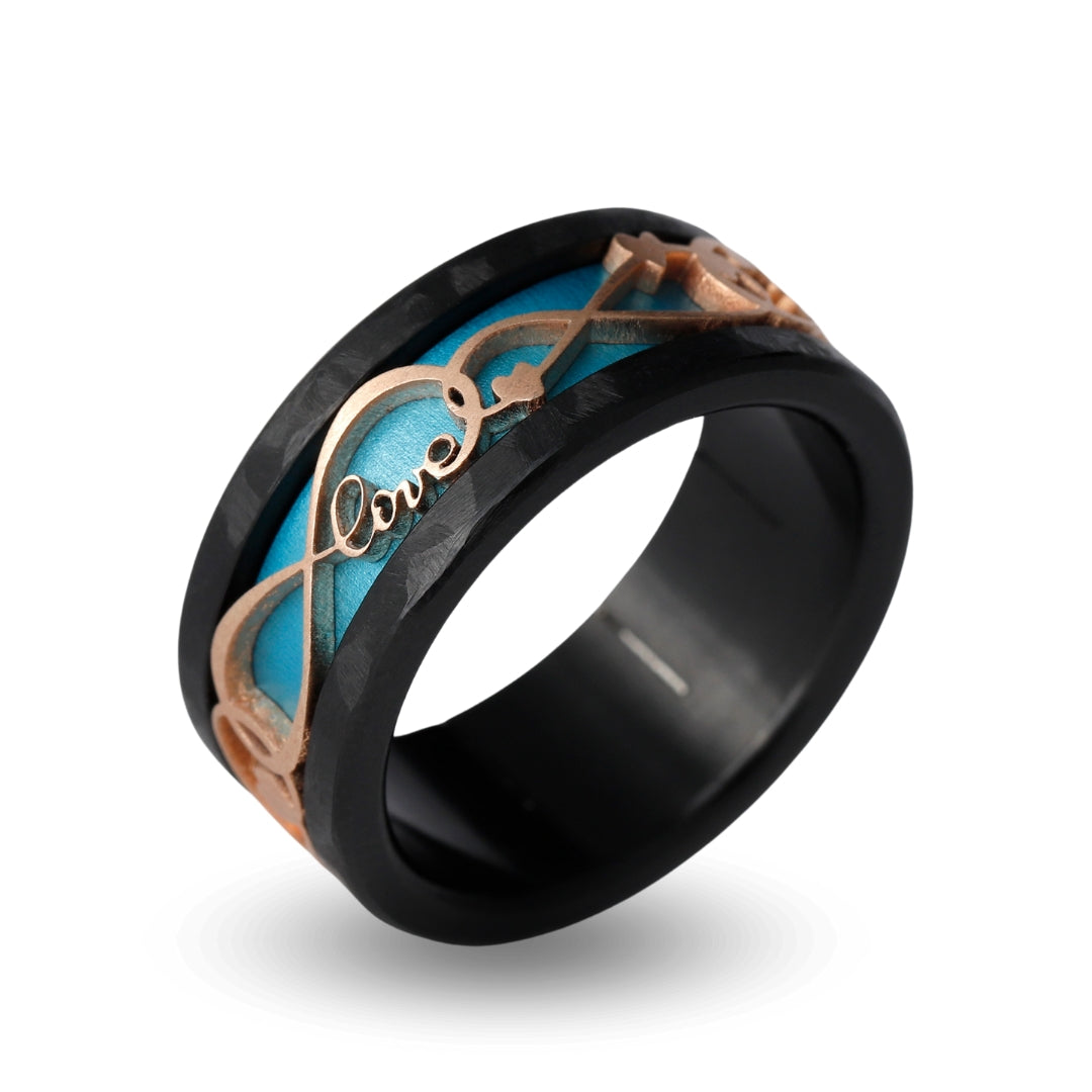 Ewige Liebe mood Ring - Schweizer Schmuck aus Edelstahl mit Farbe nach Wahl