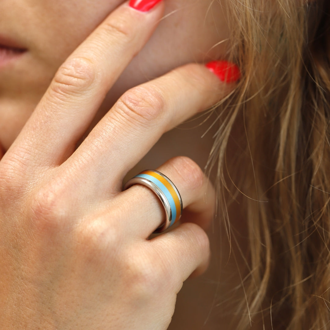 Bague mood complète - 4 couleurs interchangeables pour femme