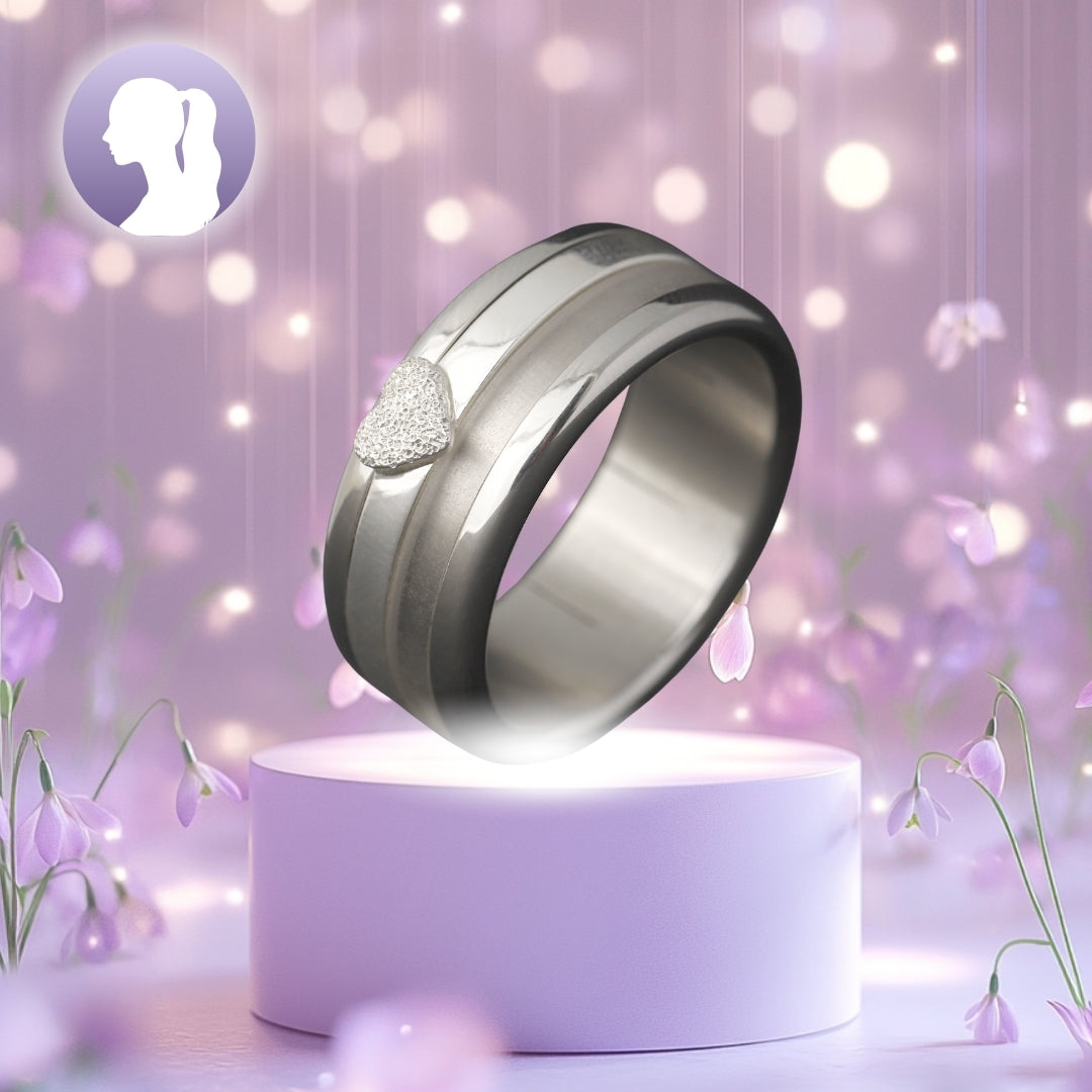 Mood ring with silver center heart – Jewelry for women