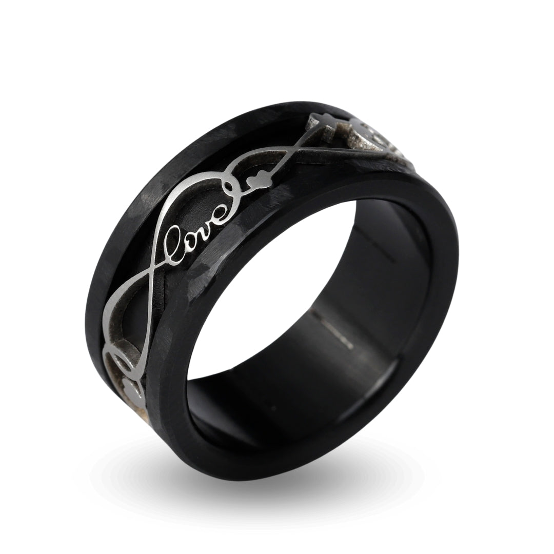 Ewige Liebe mood Ring - Schweizer Schmuck aus Edelstahl mit Farbe nach Wahl