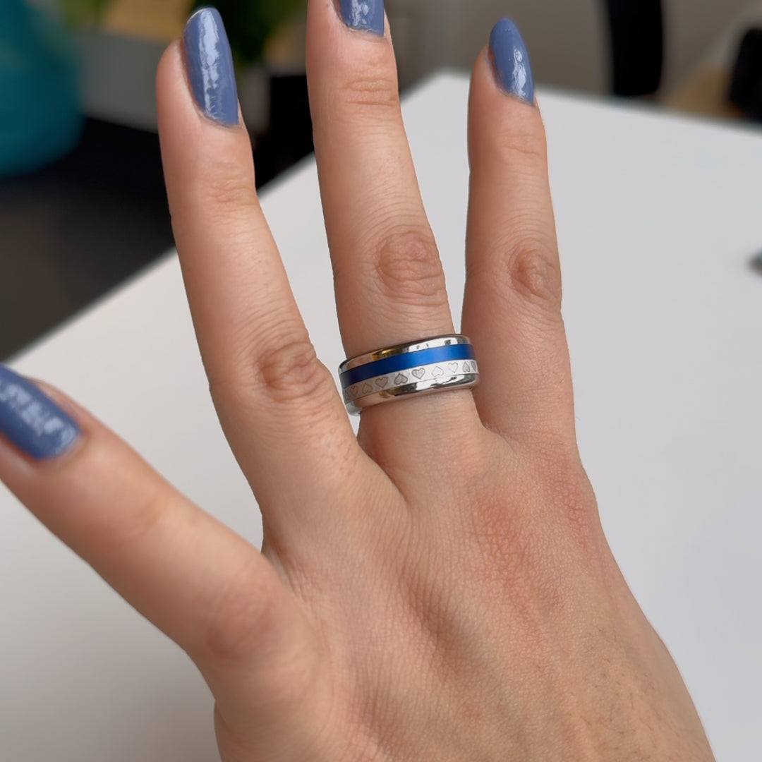 Anneau (addon medium) en aluminium bleu marine pour bague mood interchangeable