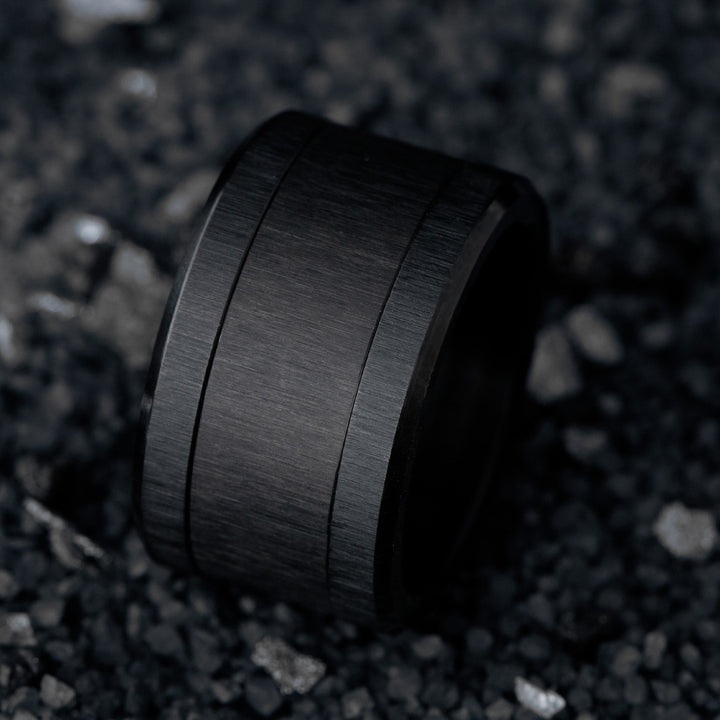 Schweizer mood Ring "Black Pearl" aus Edelstahl