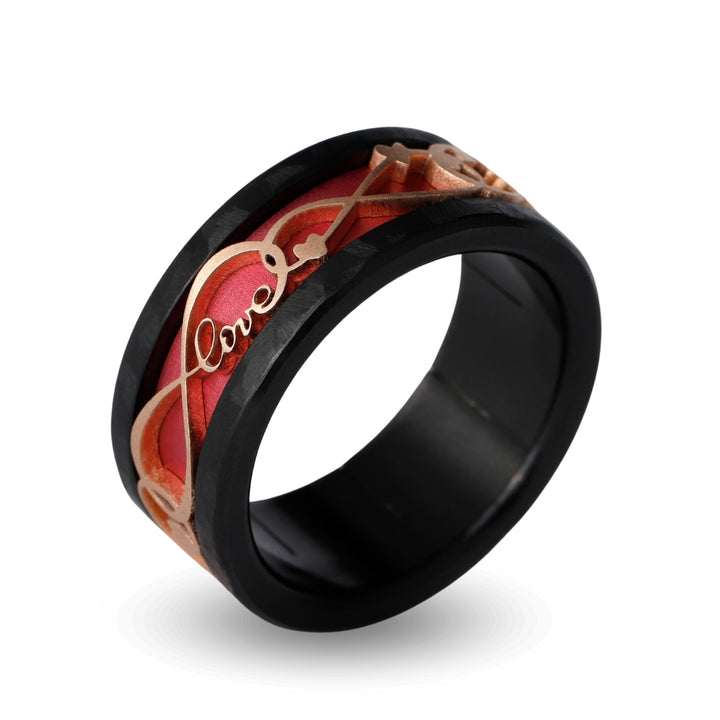 Ewige Liebe mood Ring - Schweizer Schmuck aus Edelstahl mit Farbe nach Wahl