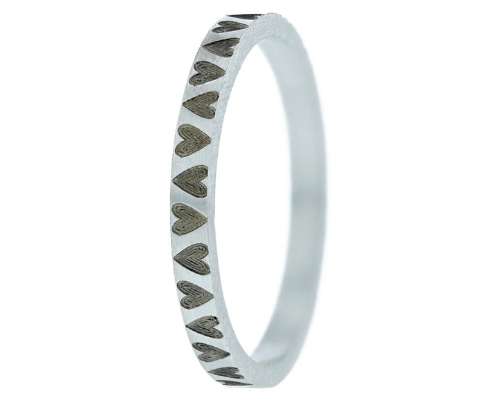 ❤️ Inner ring (medium addon) "unison love" in 925 silver,  engraved with oxidised hearts