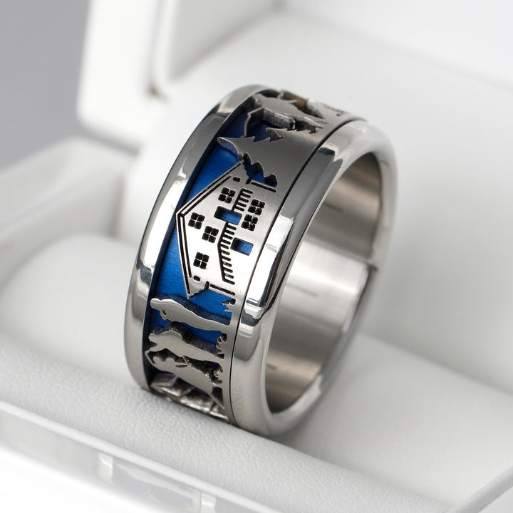 Bague mood interchangeable suisse poya bleu