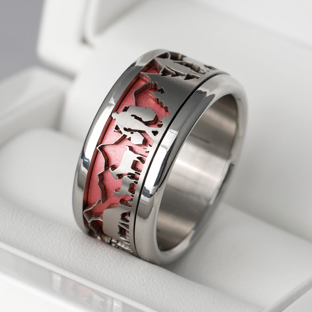 Bague mood interchangeable suisse poya rose framboise