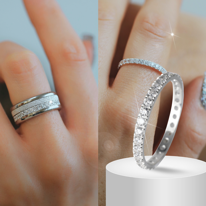 💍 Innenring (Medium Addon) "Authentische Aura" aus 925 Silber mit Zirkonia Steine besetzt