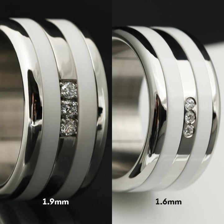 Bague mood complète pour femme | Mont blanc 3 diamants - Bague mood interchangeable