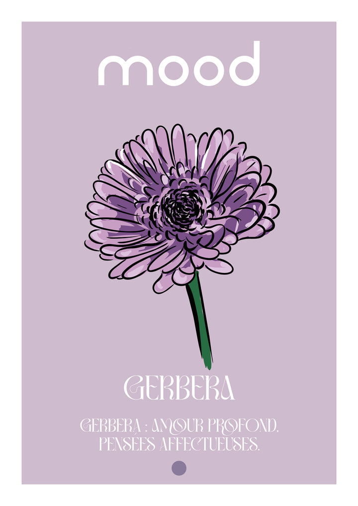 Medium Addon aus Edelstahl „Gerbera Bedeutung“