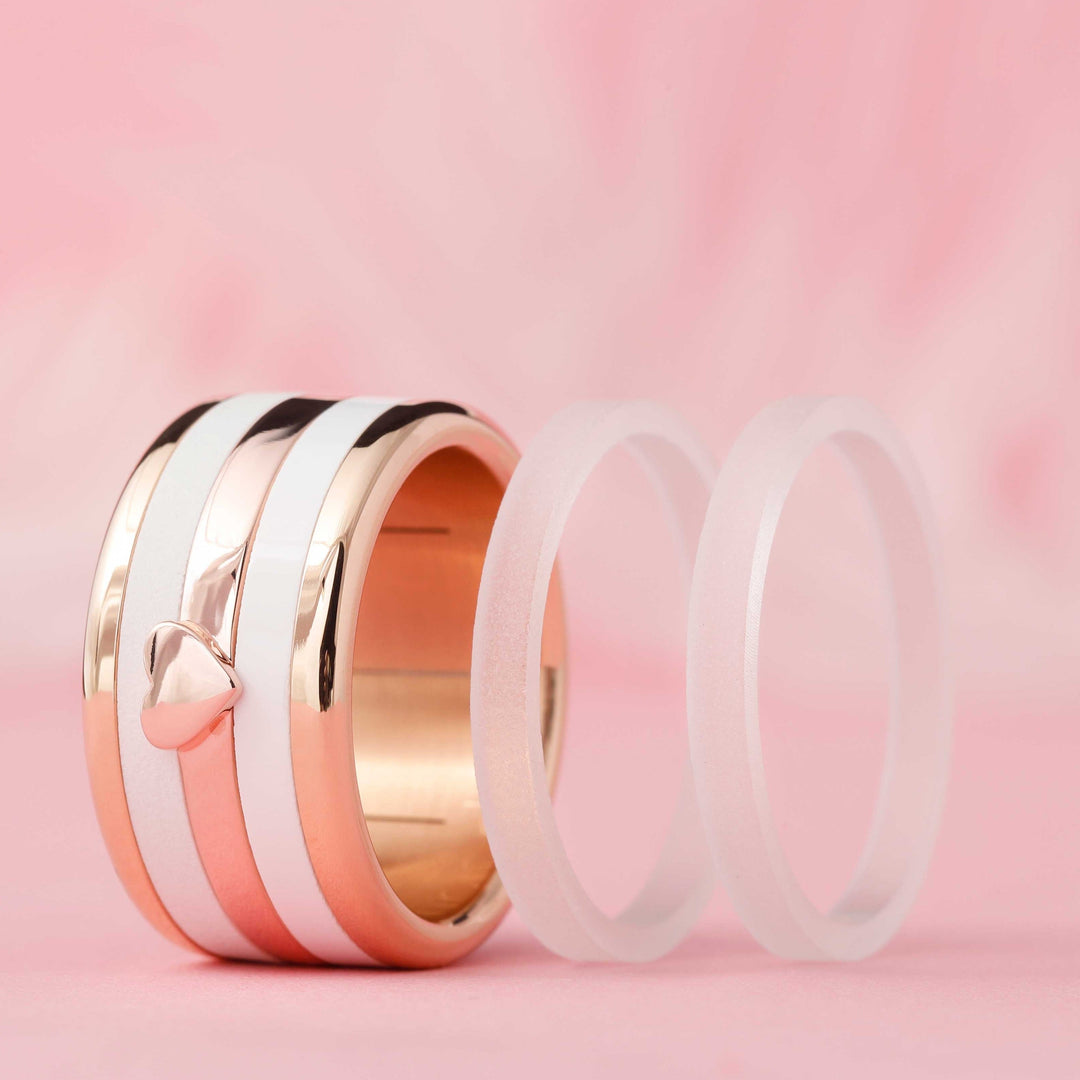 COFFRET | Bague or rose "minicoeur" en argent 925