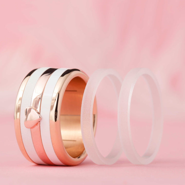 COFFRET | Bague or rose "minicoeur" en argent 925