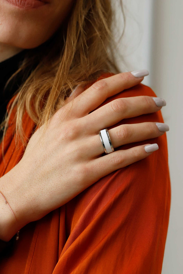 RING SET | 2 mood rings with interchangeable black & white rings