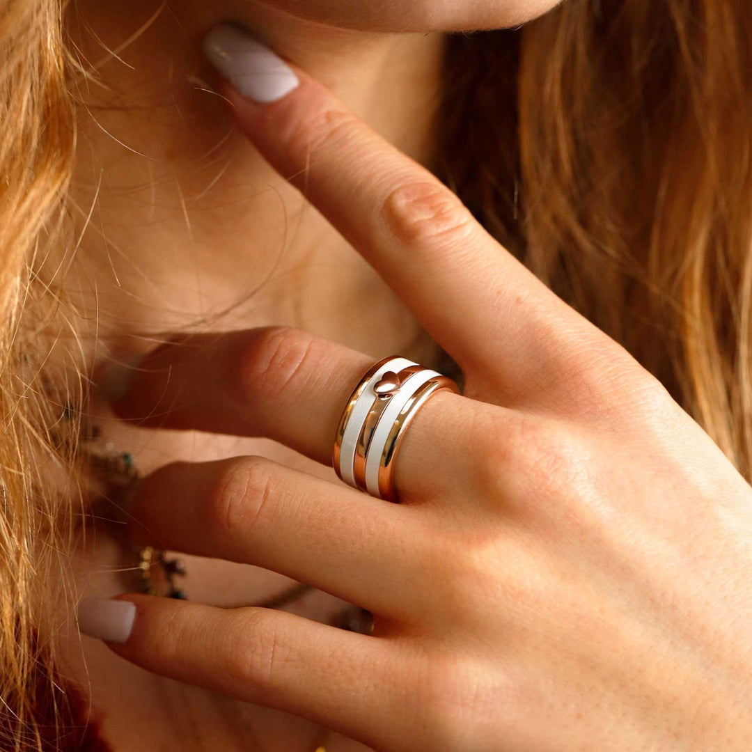 COFFRET | Bague or rose "minicoeur" en argent 925