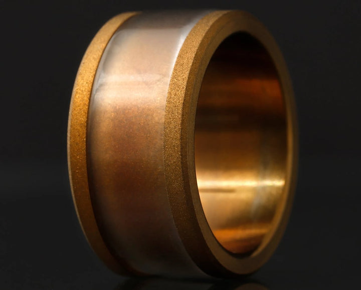 Small bronze Amber rounded sandblasted base in stainless steel (11MM)