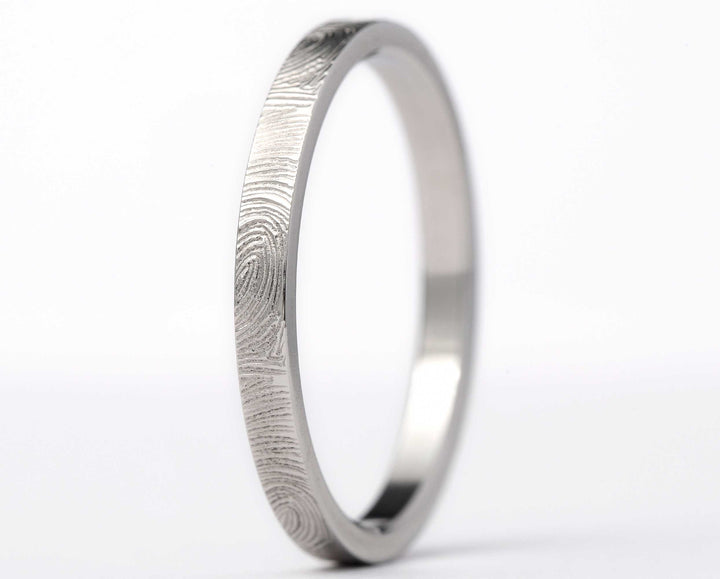 Ring set | Personalized fingerprint engraving | Steel