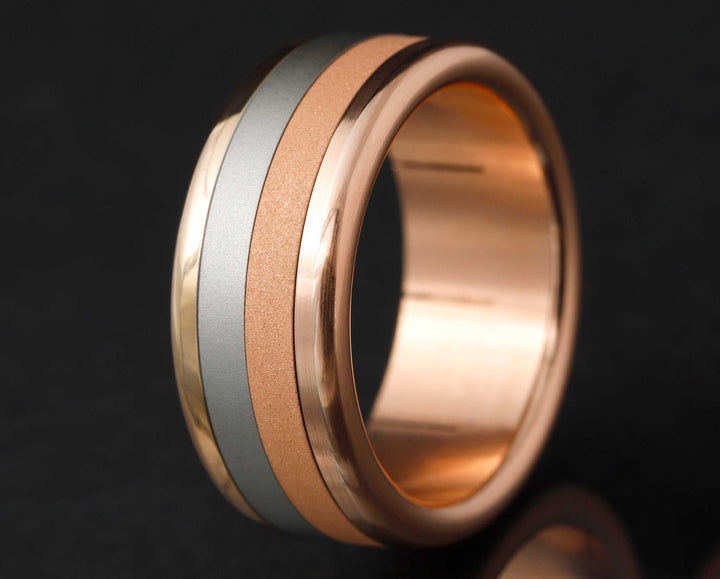 Set medium addons brushed and sandblasted rose gold