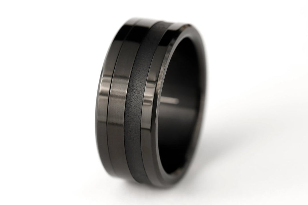 Ring-Set | Personalisierte Gravur eines Namens | Black