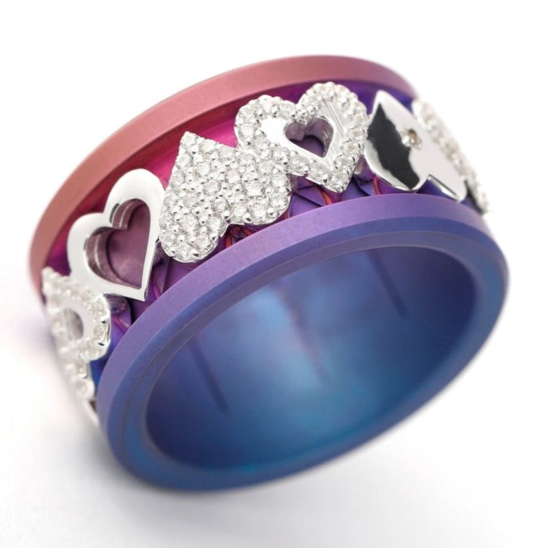 💙💜 Small base in titanium with INDIGO gradient - (blue - pink - purple)